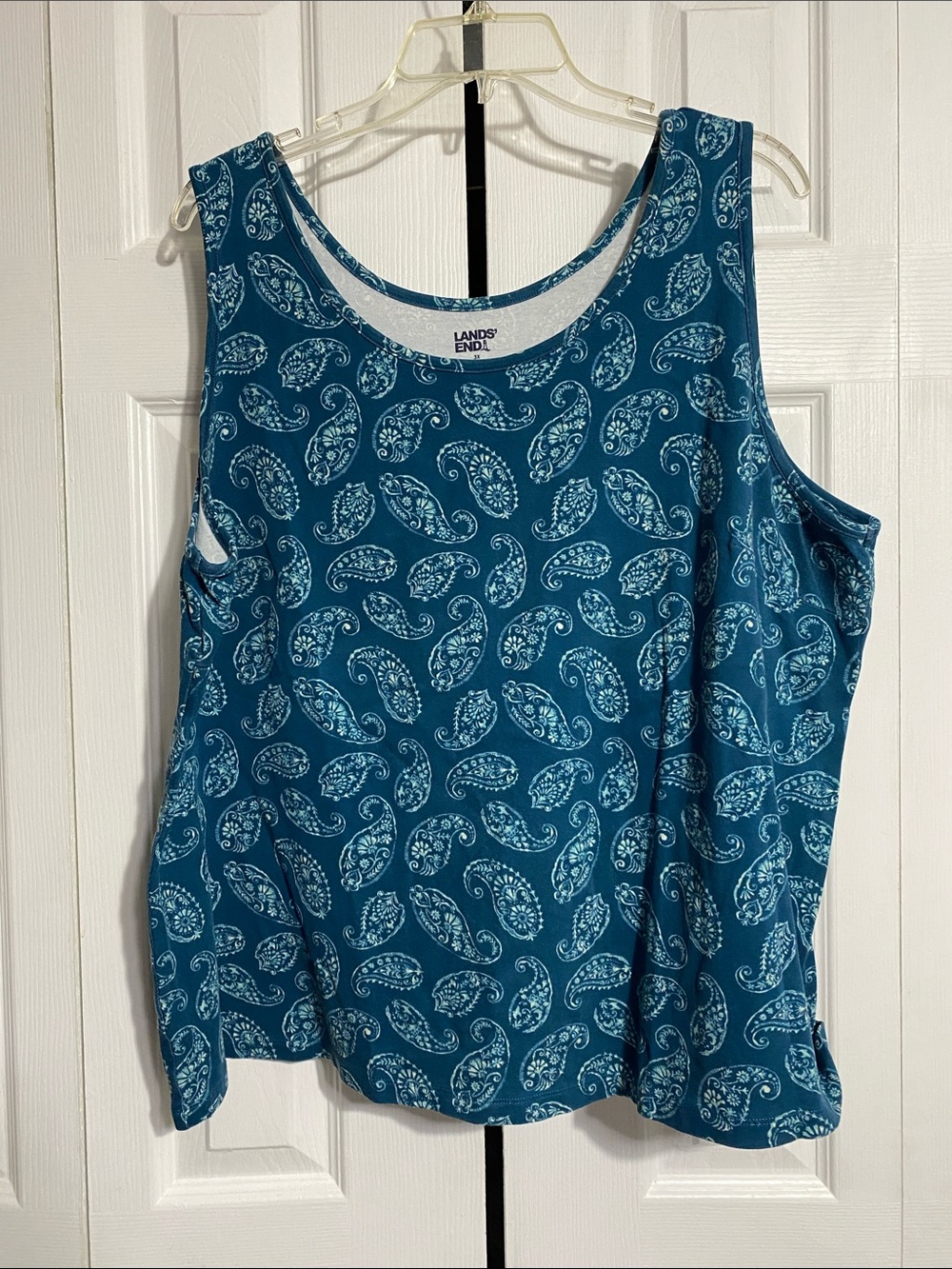 Lands End cotton knit print tank top shirt size 3X